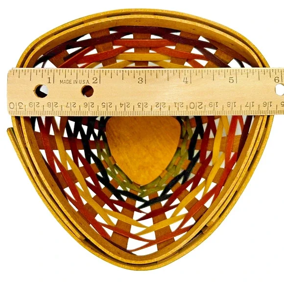 Longaberger Fiesta Chip & Dip Basket Set with Lidded Protectors 2008 Triangles - Picture 14 of 16